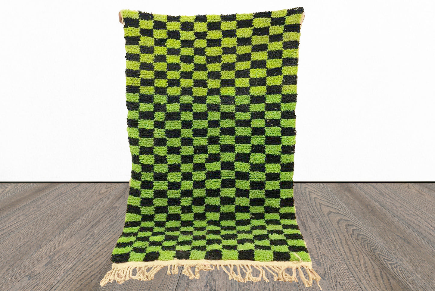 Moroccan green and black checkered rug - Moroccan checker rugs.