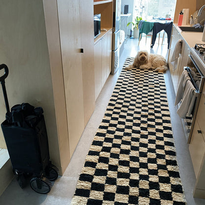 Moroccan Berber Checkered Runner Rug, Timeless Elegance for Your Home decor.