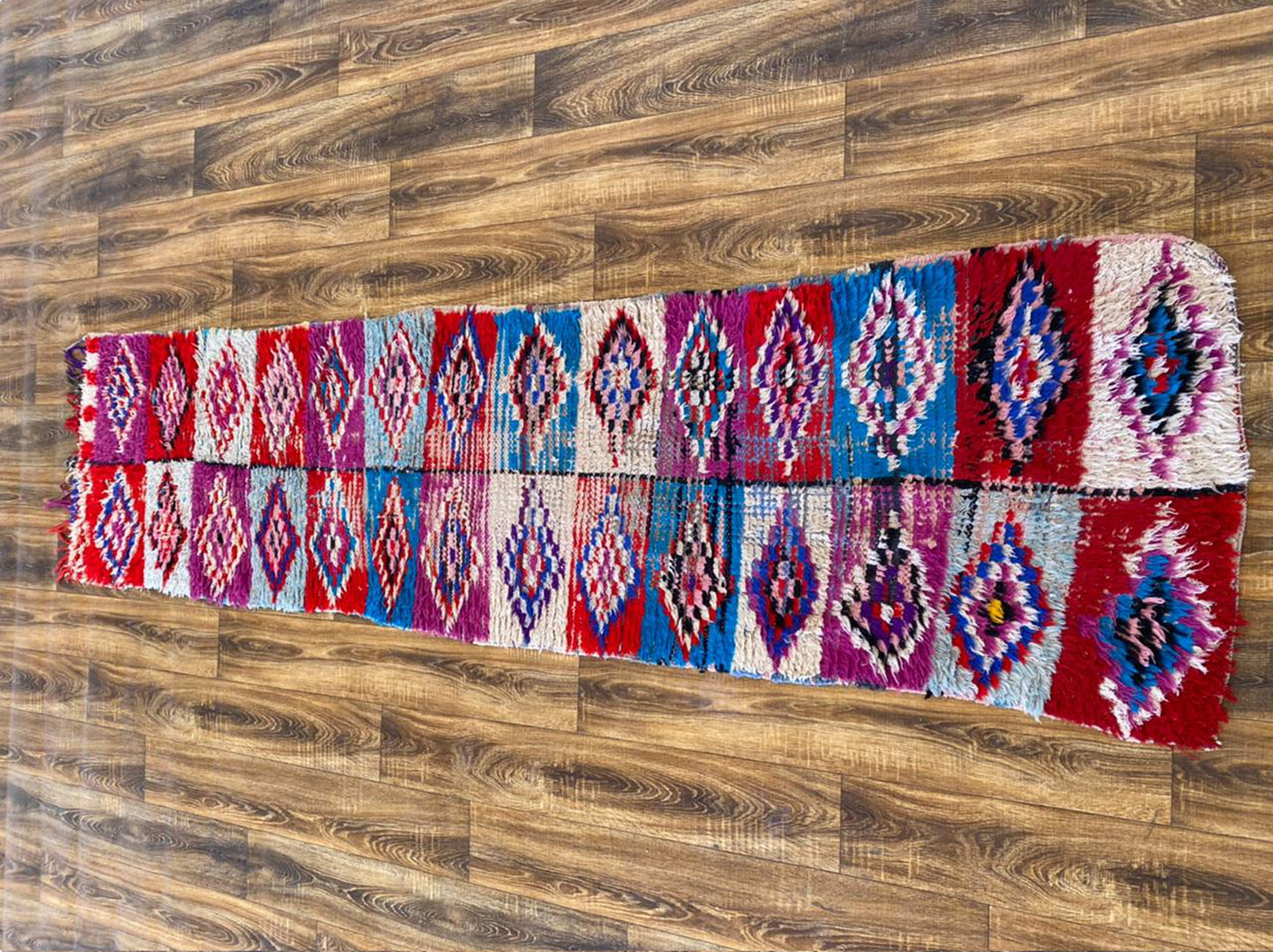 2x9 ft Vintage Moroccan runner, woven Berber runner rug.