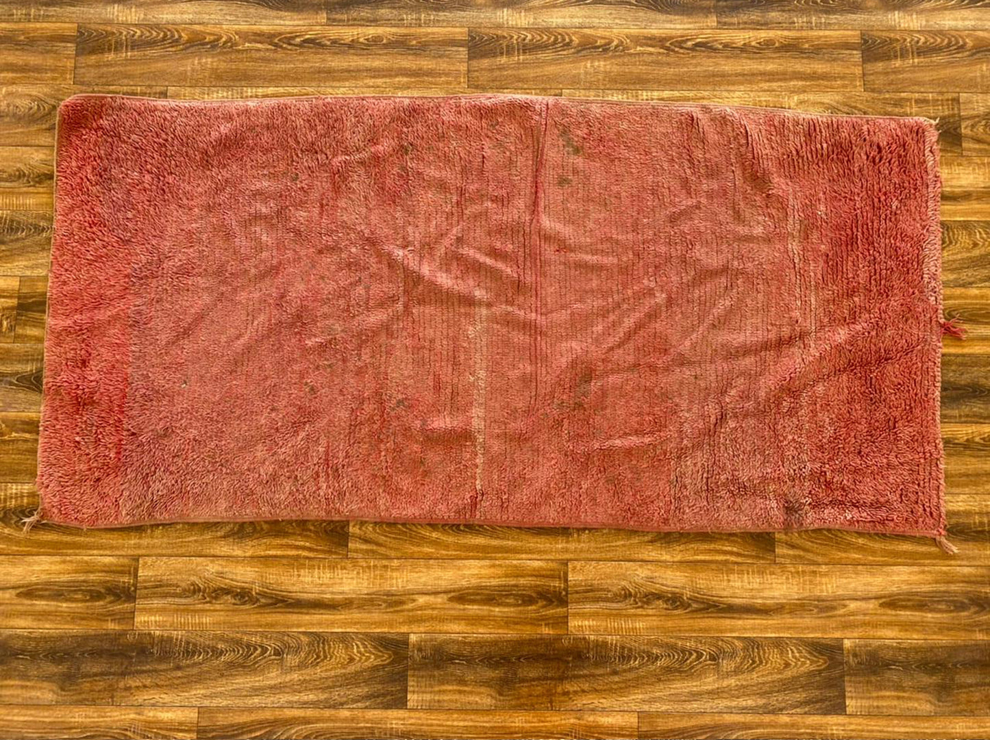 Faded Red Moroccan Rugs 3x7, Vintage Moroccan wool area Rug.