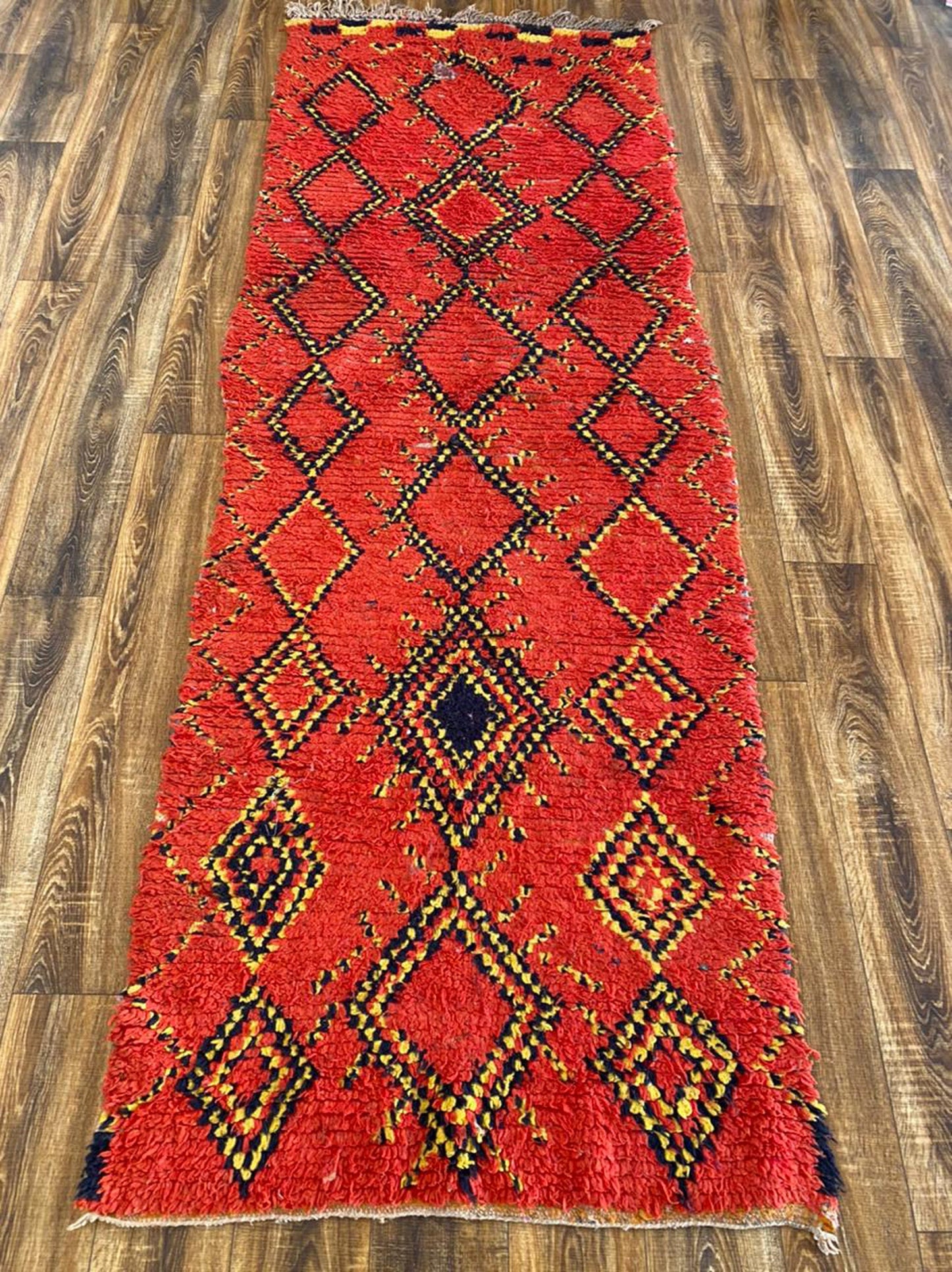 Tapis de couloir berbère marocain 3x9 pieds.