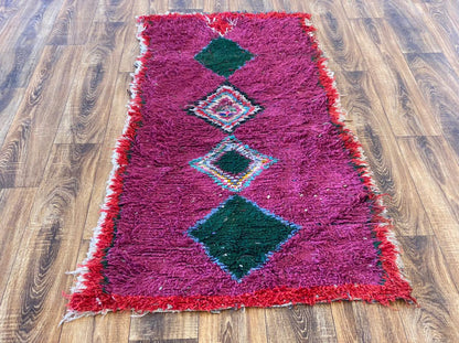 Tapis marocain vintage 3x6 pieds.