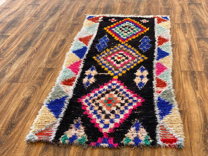 Tapis marocain tissé coloré 3x7 pi.