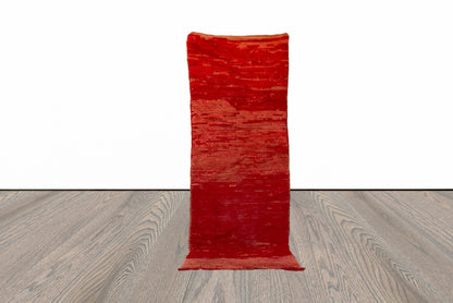 Tapis de couloir marocain vintage rouge 3x6 pi.