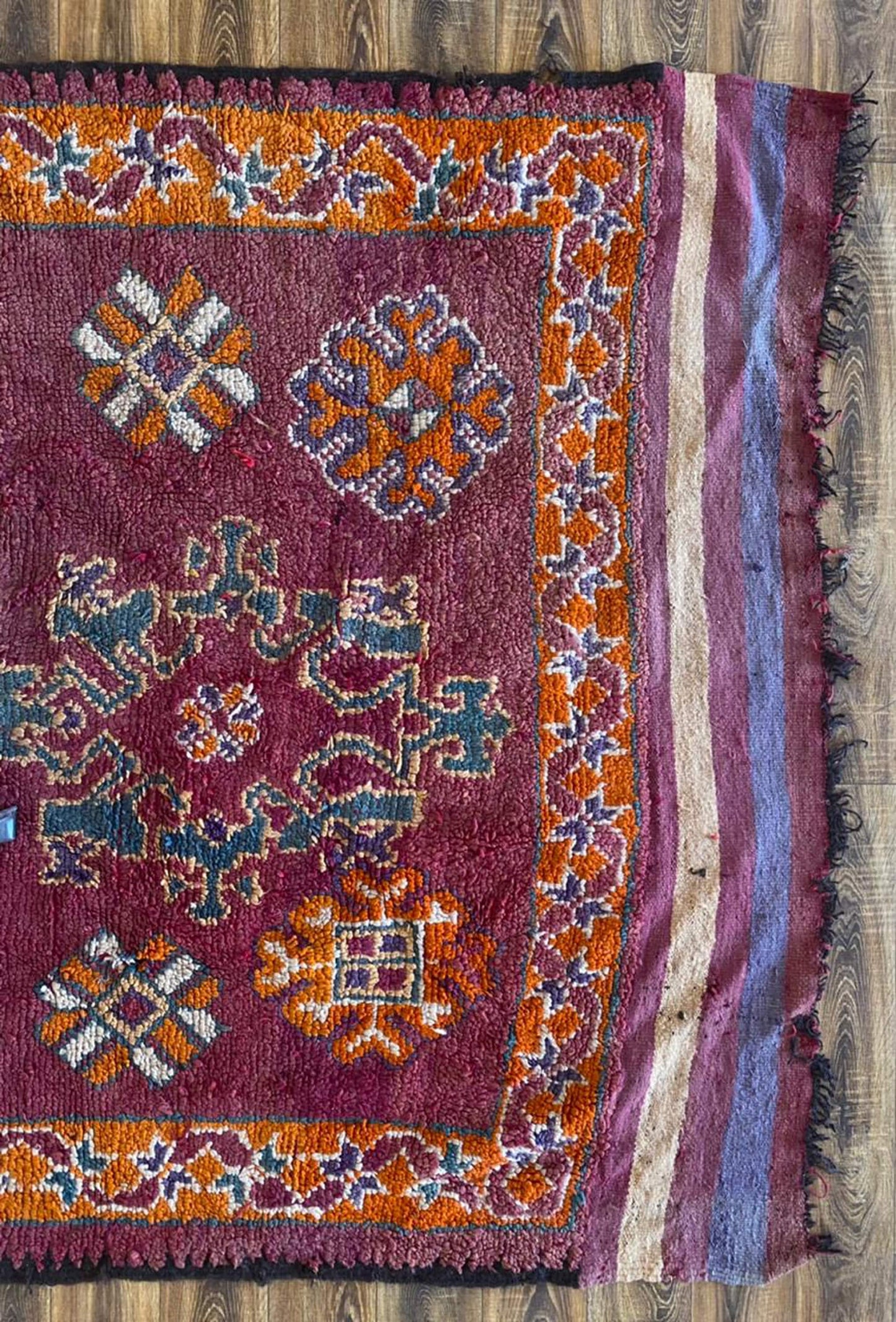 Grand tapis berbère marocain 6x14 pi.