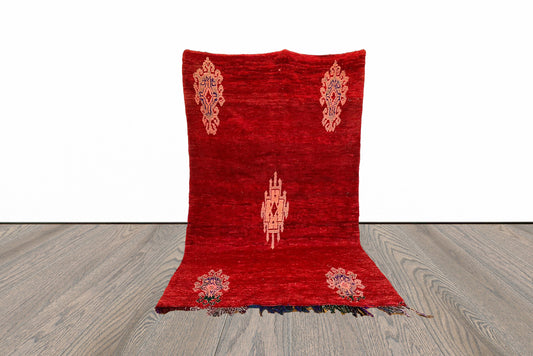 Grand tapis marocain berbère rouge 6x9 pi.