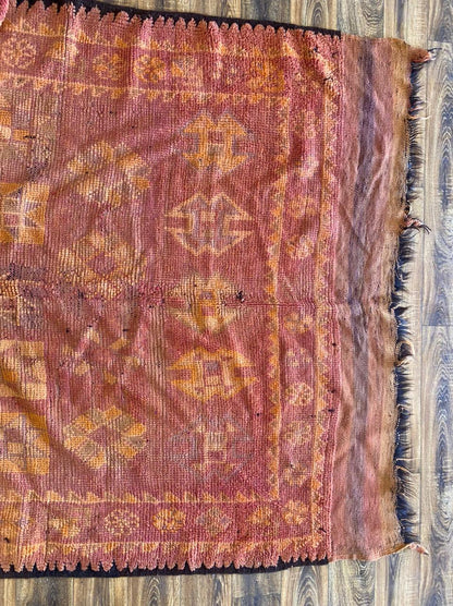 Grand tapis berbère marocain de 6x14 pieds.