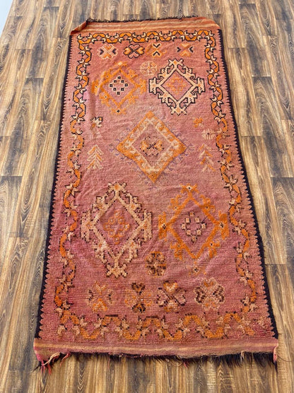 Tapis marocain tissé vintage 5x10 pieds.