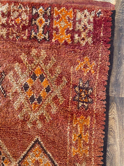 Tapis marocain tissé vintage 6x15 pieds.