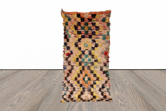 Tapis berbère marocain coloré 3x6 pi.