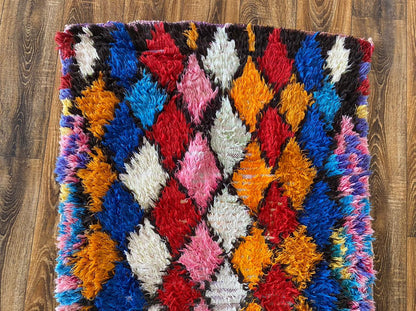 Tapis berbère marocain coloré 3x5 pi.