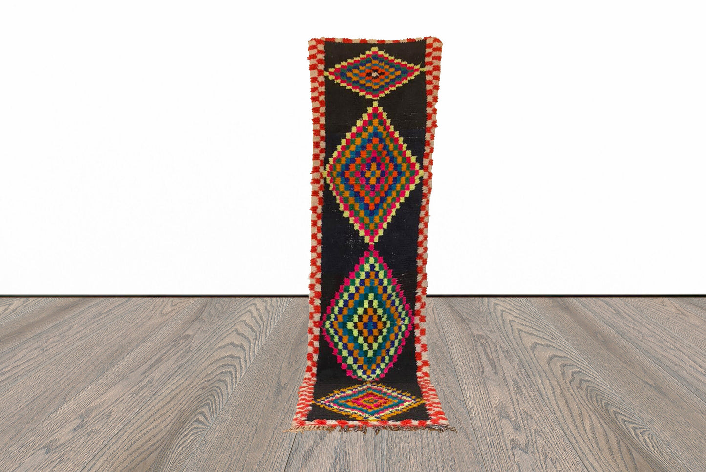 2x10 ft long narrow Moroccan runner rug.