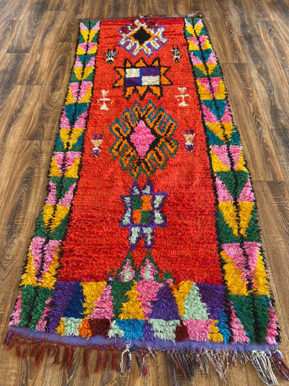 Tapis marocain coloré 3x8 pi.