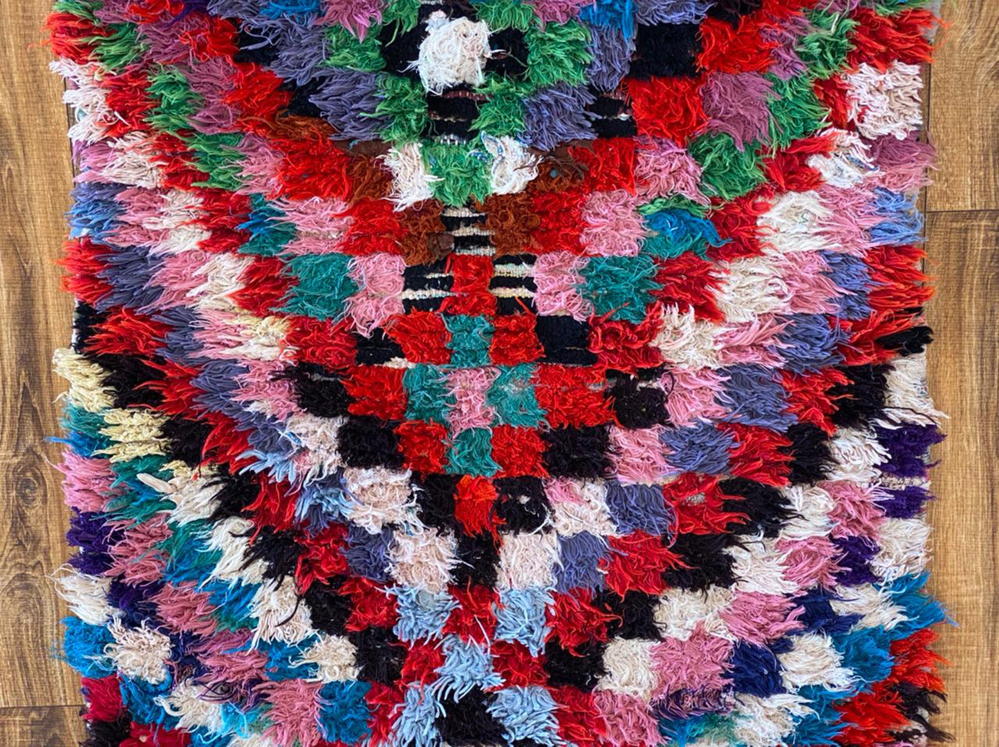 Tapis marocains colorés à carreaux 3x9, tapis de couloir berbère.