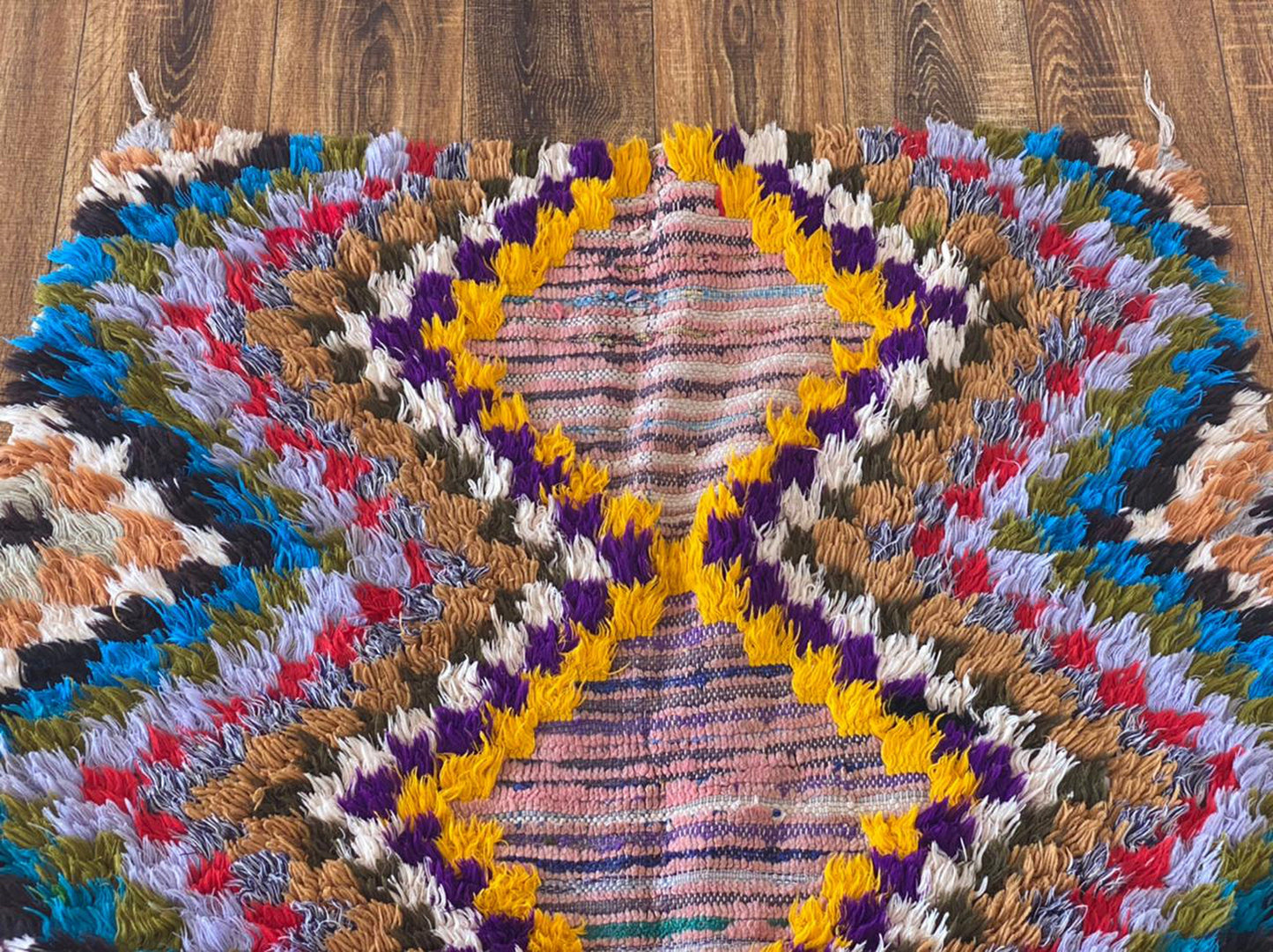 3x10 ft colorful Moroccan runner rug.