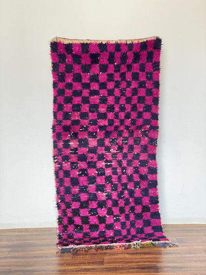 Tapis à carreaux berbère marocain 3x7 pieds