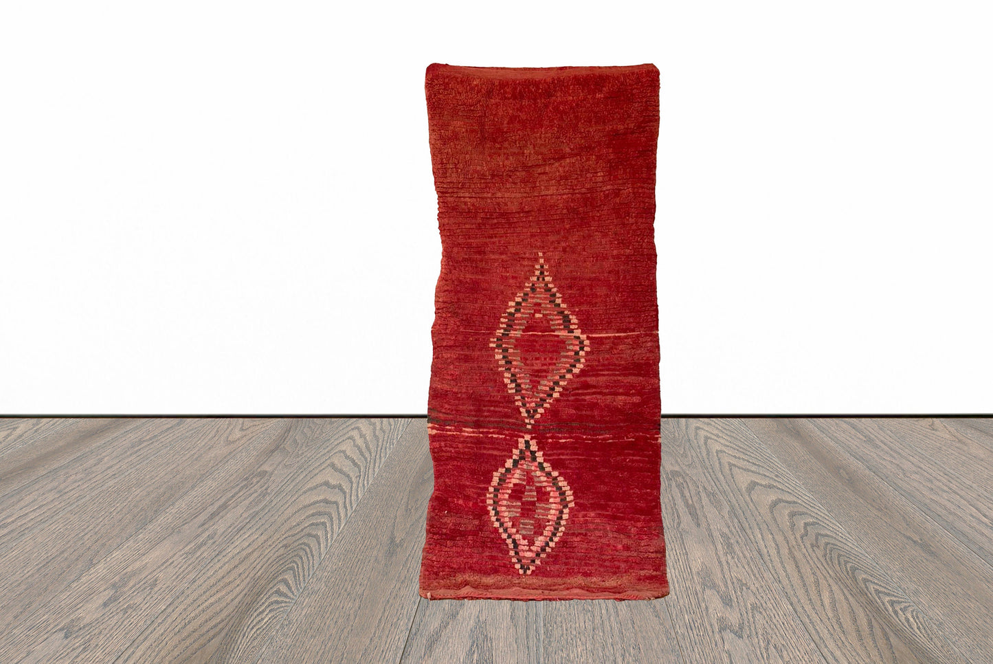 Tapis de couloir marocain vintage de petite taille 3x7 pieds.