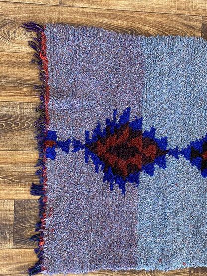 Tapis de couloir berbère marocain de 3 x 7 pieds.