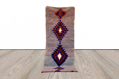 Tapis de couloir berbère marocain de 3 x 7 pieds.