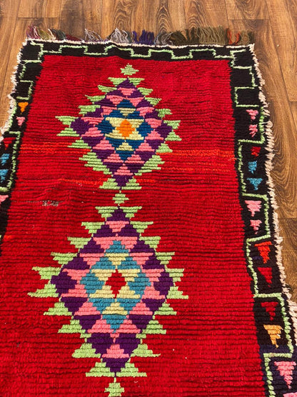 3x10 ft long Moroccan Berber runner rug.