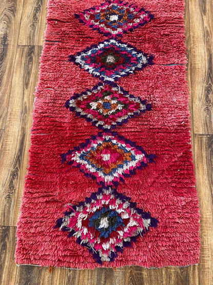 Tapis de couloir marocain vintage de 3 x 11 pieds.