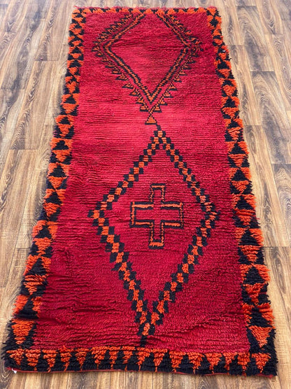 Tapis berbère marocain long 4x11 pieds.