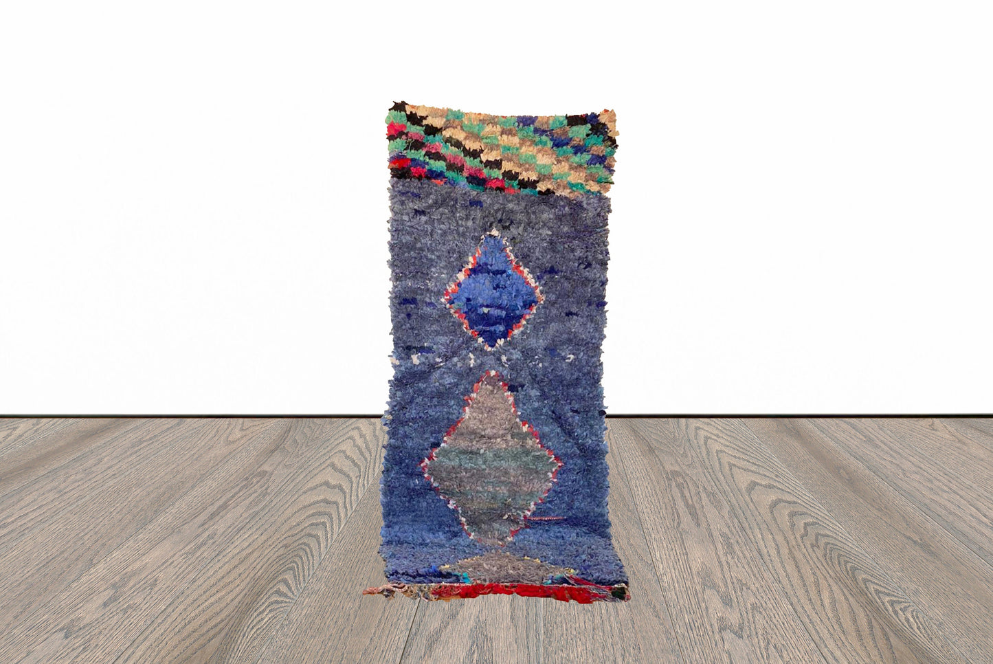 Tapis de couloir marocain Boucherouite 3x8 pi.