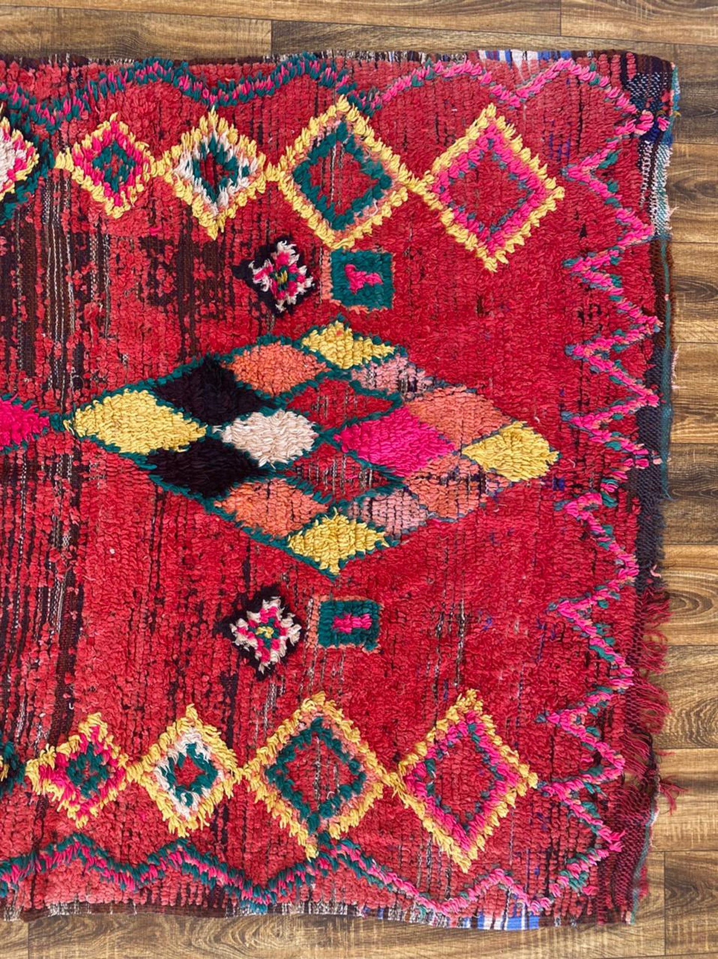 4x6 ft Moroccan Berber colorful rug.