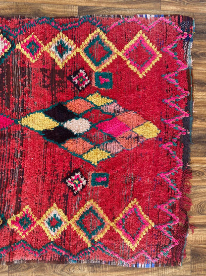 4x6 ft Moroccan Berber colorful rug.