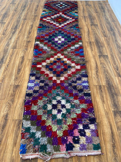 3x12 ft Moroccan long Berber runner rug.