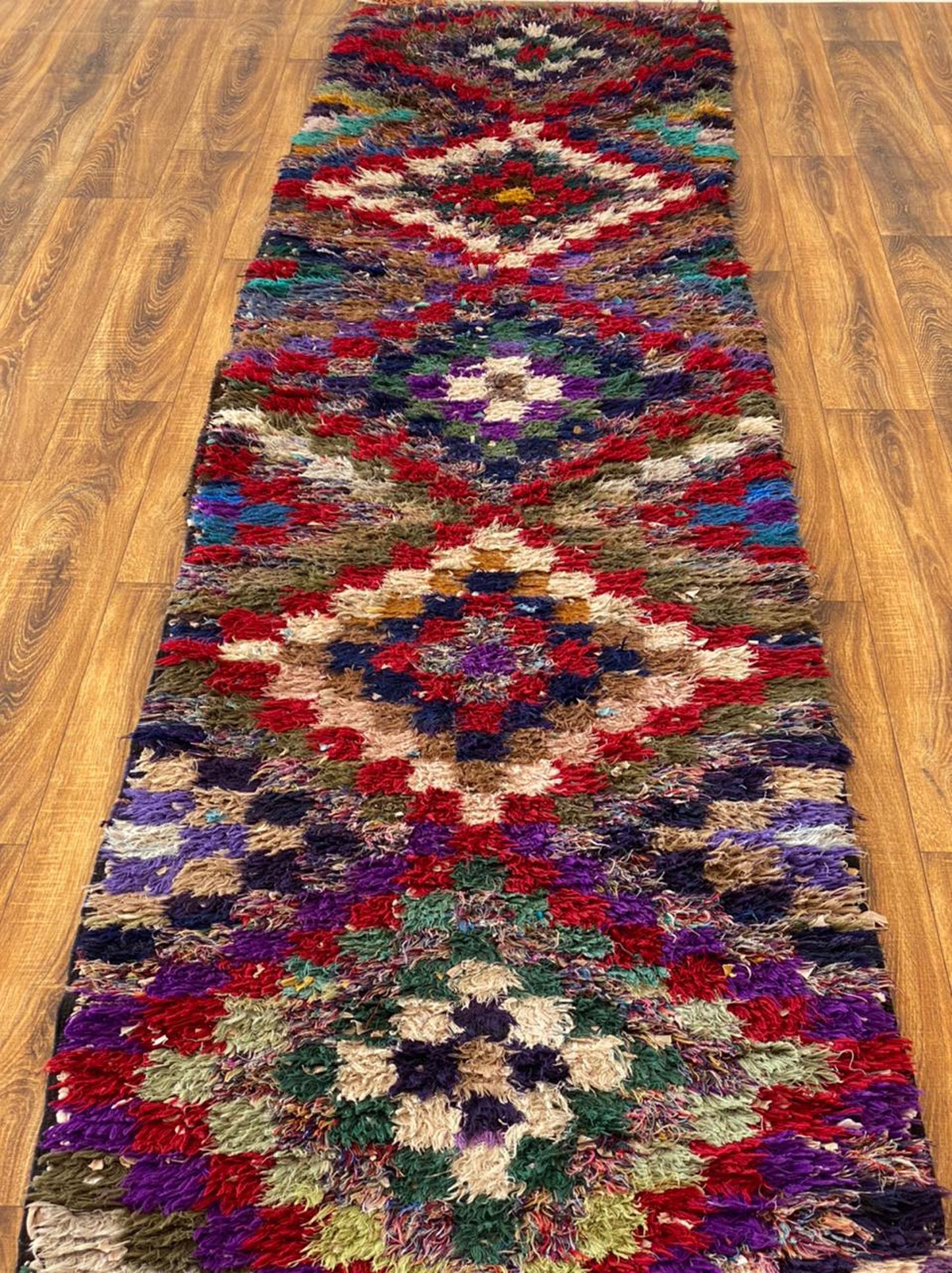 3x12 ft Moroccan long Berber runner rug.