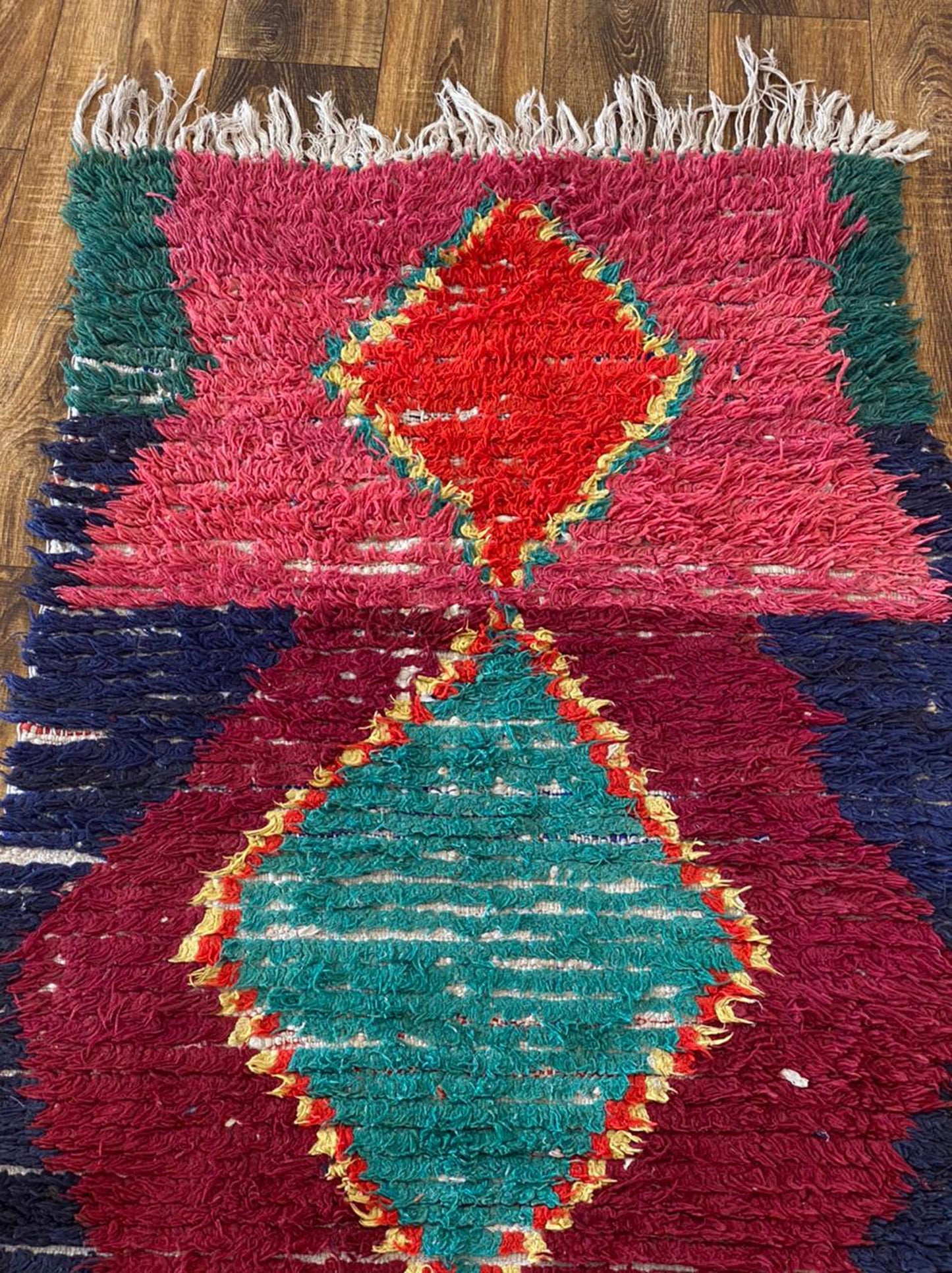 Tapis de couloir berbère marocain 3x8 pieds.