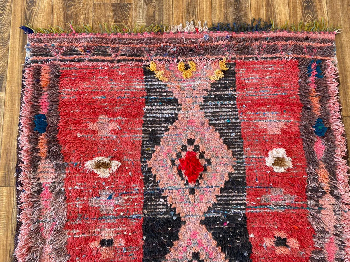 Tapis tissé vintage marocain 4x7 pieds.