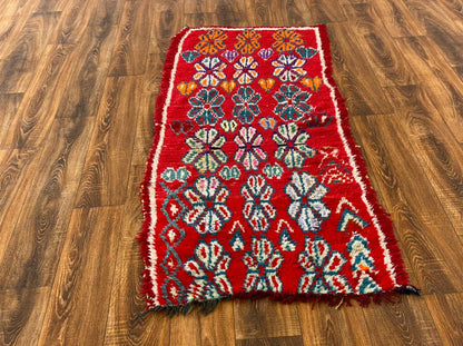 Tapis de couloir berbère marocain 2x7 pieds.