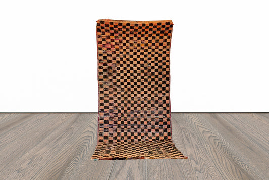 Tapis de couloir marocain à carreaux 4x9 pi.