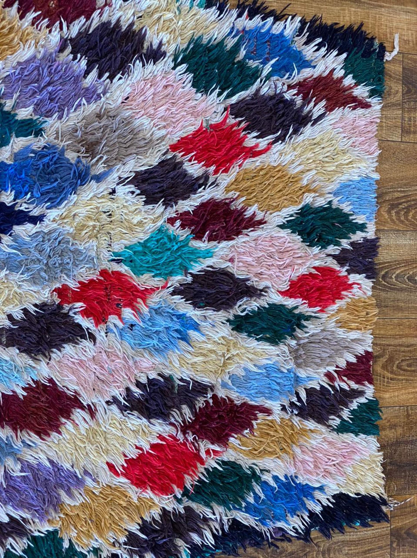 Tapis de couloir marocain berbère coloré 3x10 pi.