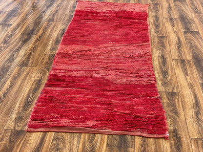 Tapis de couloir marocain vintage rouge 3x6 pi.