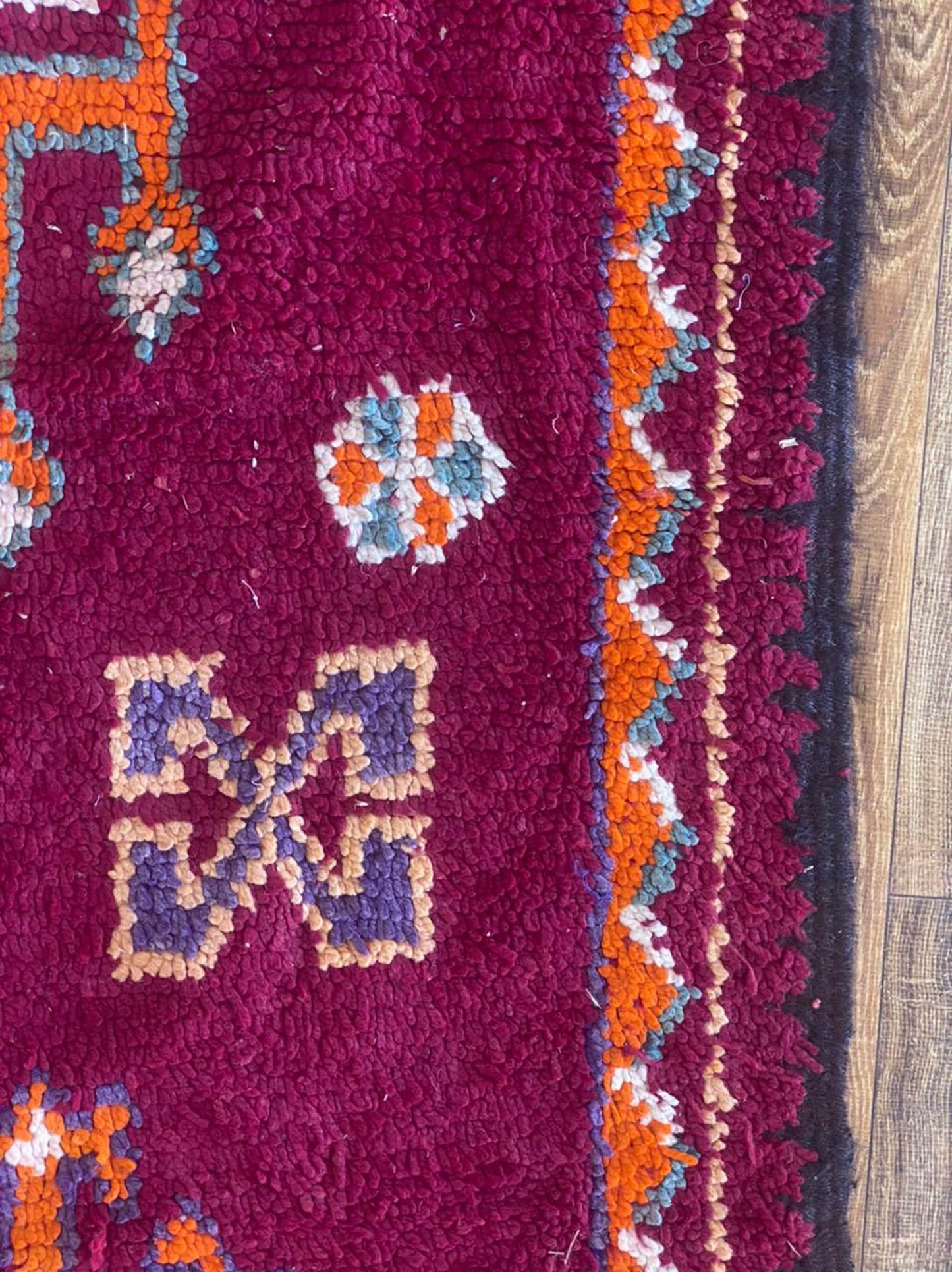 Moroccan rug, 6x14 FT, large vintage Berber wool area rug. Morrocan carpet