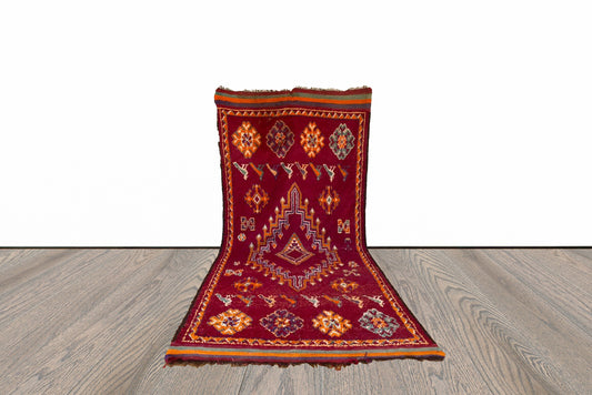 Tapis marocain, 6x14 FT, grand tapis berbère vintage en laine. Tapis marocain