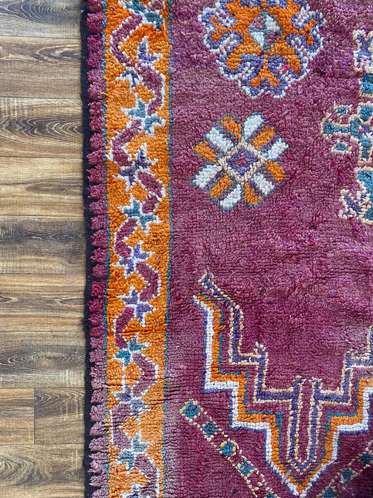 Grand tapis berbère marocain 6x14 pi.