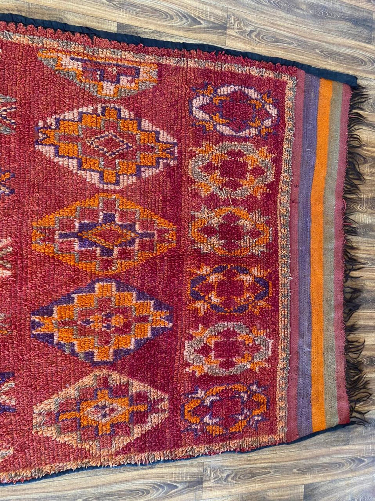 Grand tapis berbère marocain 6x14 pi.