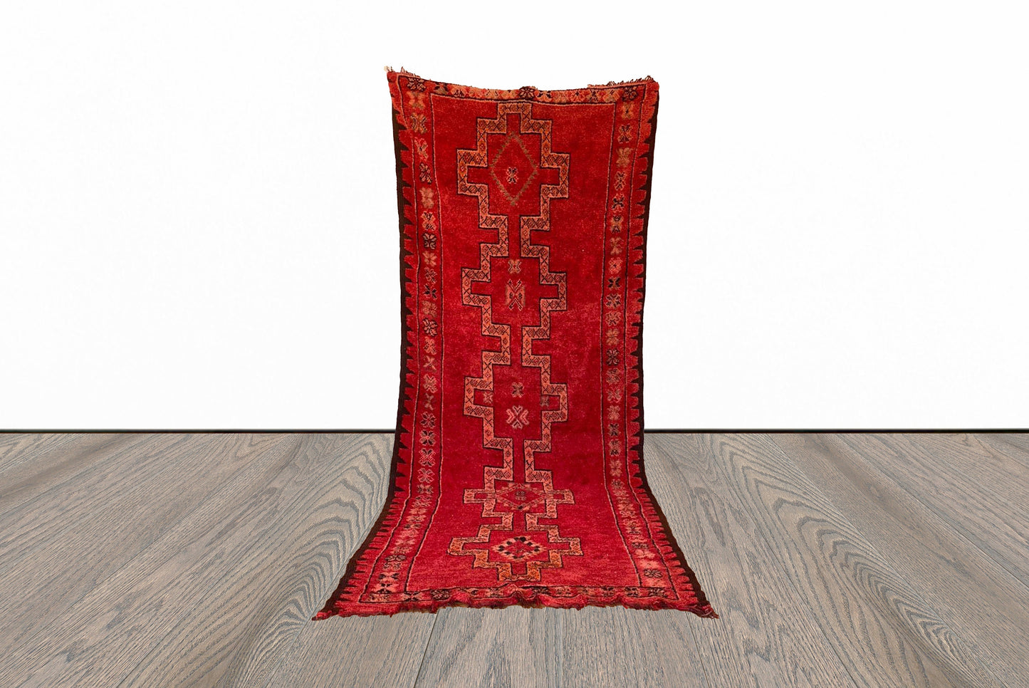 Vintage red large Moroccan rug 5x13 ft.