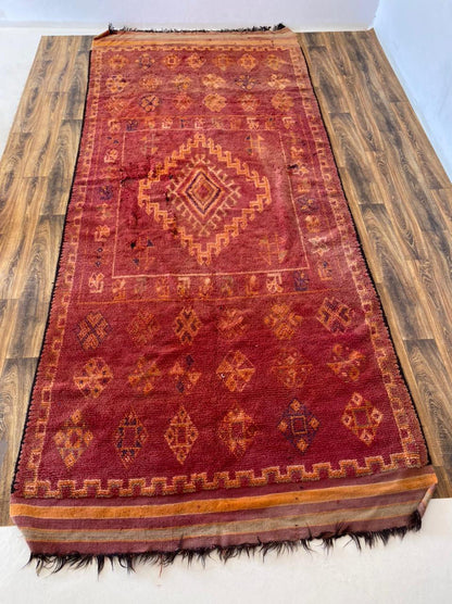 Grand tapis berbère marocain 6x14 pi.