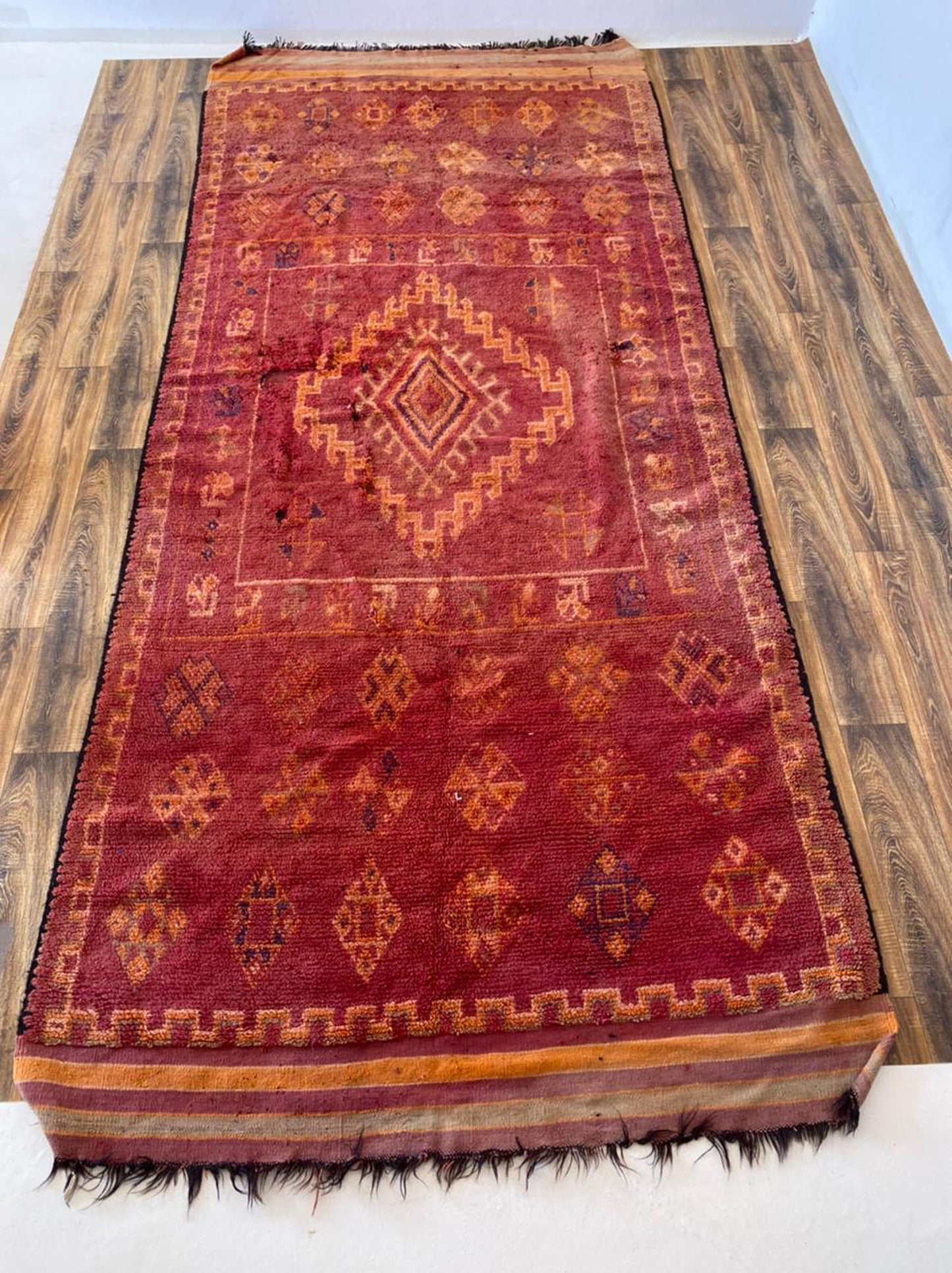 Grand tapis berbère marocain 6x14 pi.