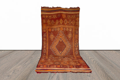 Tapis marocain tissé vintage 6x15 pieds.