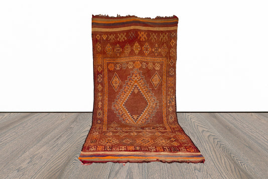 Tapis marocain tissé vintage 6x15 pieds.