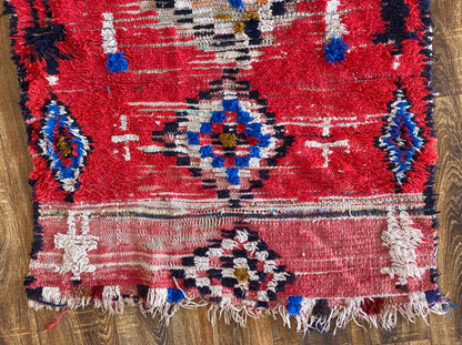 Tapis marocain tissé coloré 3x7 pi.