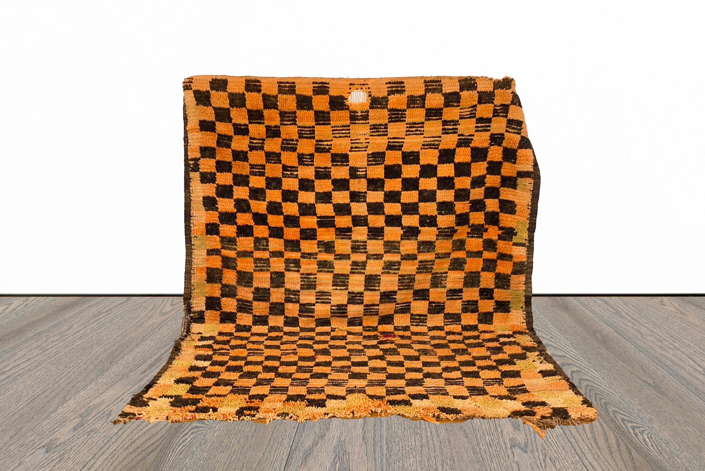 Tapis à carreaux vintage marocain 5x6 pieds.