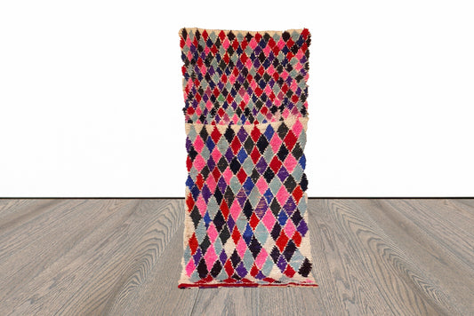 Tapis berbère marocain coloré 3x6 pieds.