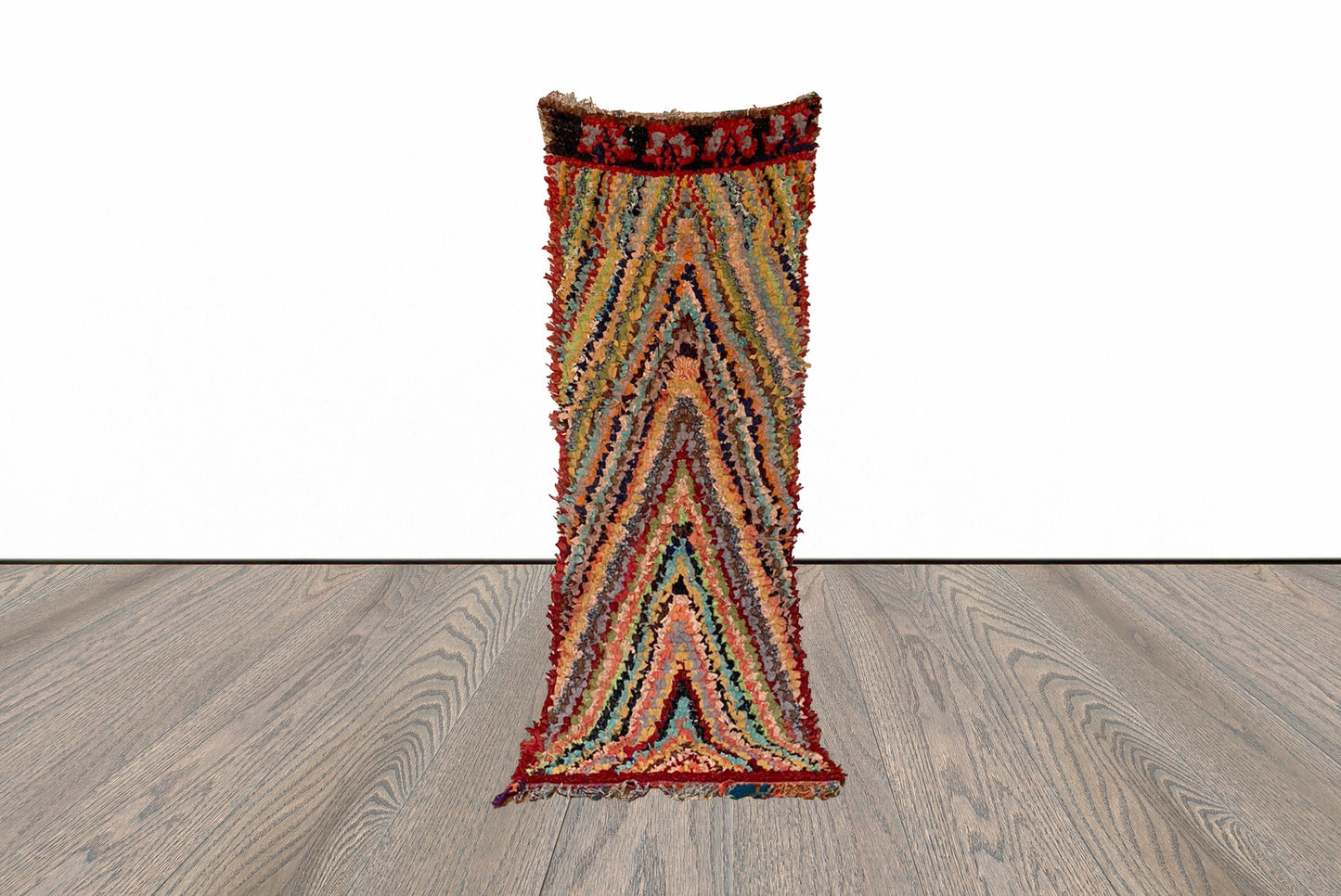 Tapis de couloir marocain Boucherouite 3x7 pi.